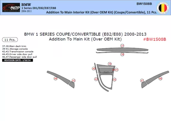 BMW 1 Series E81 E88 2004-2011 Inleg dashboard Interieurset aansluitend en pasgemaakt op he 11 -Teile - 1 BMW 1 Series E81 E88 2004-2011 Inleg dashboard Interieurset aansluitend en pasgemaakt op he 11 -Teile - 1
