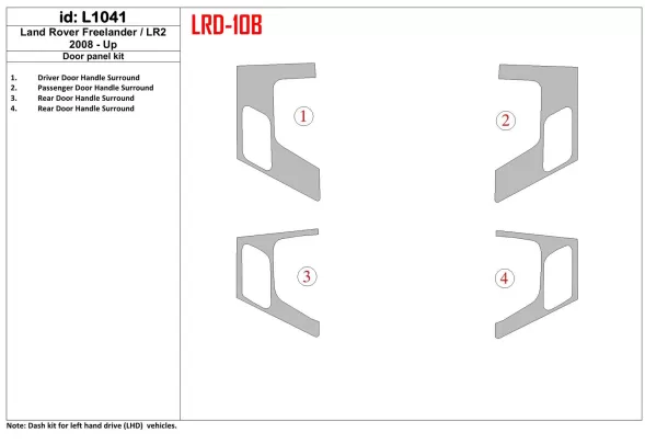 Land Rover Freelander 2 2008-UP Panneaux de porte Intérieur BD Dash Trim Kit - 1