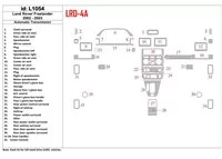 Land Rover Freelander 2002-2003 Ensemble complet, ensemble de 34 pièces Kit de garniture de tableau de bord intérieur BD - 1