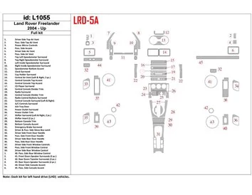 Land Rover Freelander 2004-UP Kit complet de garnitures de tableau de bord intérieur BD - 1