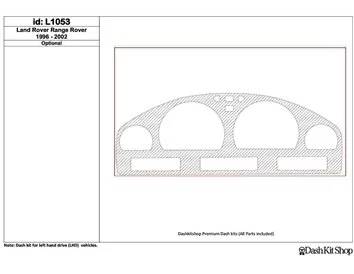 Land Rover Range Rover 1996-2002 Cluster, 1 kit de garniture de tableau de bord intérieur BD - 1