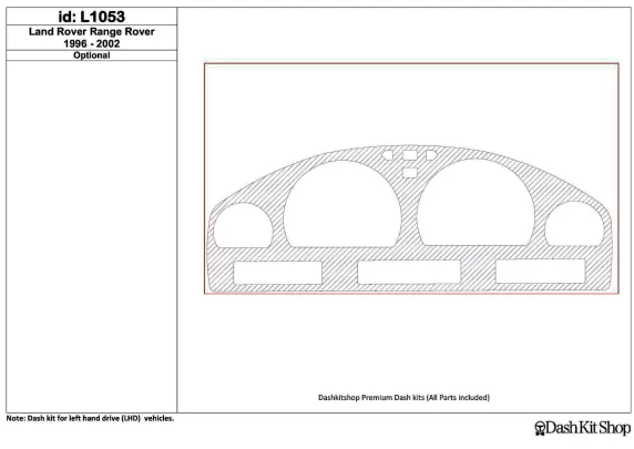 Land Rover Range Rover 1996-2002 Cluster, 1 kit de garniture de tableau de bord intérieur BD - 1