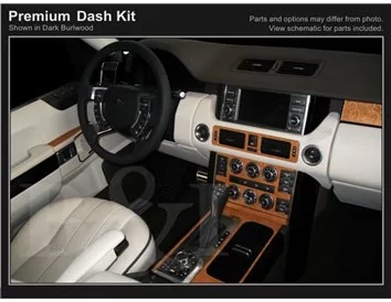 Land Rover Range Rover 2007-2009 volledige set, automatische versnellingsbak interieur BD dashboardafwerkingsset - 1