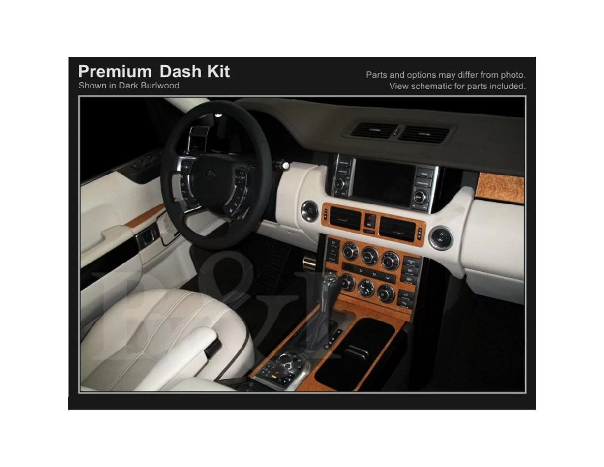 Land Rover Range Rover 2007-2009 Full Set, Automatic Gear Interior BD Dash Trim Kit - 1 - Interior Dash Trim Kit
