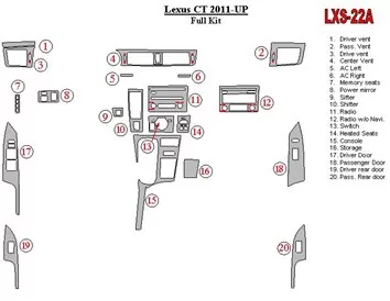 Garniture Tableau de Bord Intérieur Lexus CT 2011-UP - 1