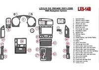 Lexus GS 2001-2005 avec système NAVI, kit de garniture de tableau de bord intérieur BD conforme OEM - 1