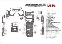 Lexus GS 2001-2005 Sans système NAVI, kit de garniture de tableau de bord intérieur BD conforme OEM - 1