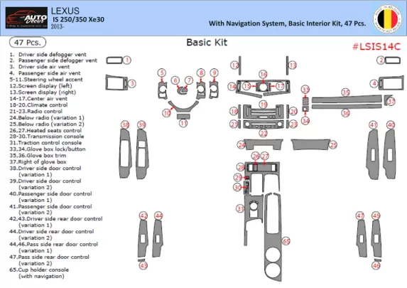 Lexus IS 2013-2022 3D Interior Dashboard Trim Kit Dash Trim Dekor 47-Parts - 1 - Interior Dash Trim Kit Lexus IS 2013-2022 3D Interior Dashboard Trim Kit Dash Trim Dekor 47-Parts - 1 - Interior Dash Trim Kit