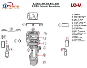 Kit de garniture de tableau de bord intérieur BD pour Lexus SC 1992-2000 Automatic Gear - 1