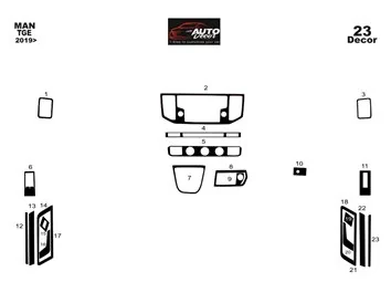 MAN TGE 2019 3D Interior Dashboard Trim Kit Dash Trim Dekor 23-Parts - 1 - Interior Dash Trim Kit
