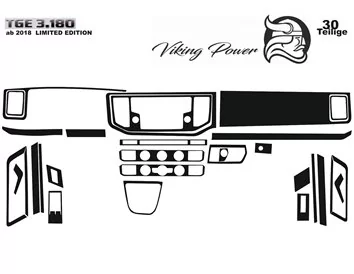 MAN TGE 2019 3D Interior Dashboard Trim Kit Dash Trim Dekor 29-Parts - 1 - Interior Dash Trim Kit