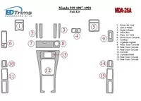 Mazda 929 1987-1991 Kit complet de garnitures de tableau de bord intérieur BD - 1