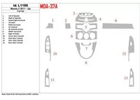 Mazda Mazda 2 2011-UP Kit complet de garnitures de tableau de bord intérieur BD - 1 Mazda Mazda 2 2011-UP Kit complet de garnitures de tableau de bord intérieur BD - 1