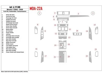 Mazda Mazda3 2004-2009 Vitesse automatique, avec kit de garniture de tableau de bord intérieur NAVI BD - 1