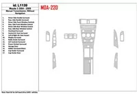 Mazda Mazda3 2004-2009 Boîte de vitesses manuelle, sans kit de garniture de tableau de bord intérieur NAVI BD - 1