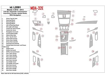 Ensemble complet Mazda Mazda3 2010-2013, boîte de vitesses automatique, climatisation à deux zones, sièges chauffants, avec kit 