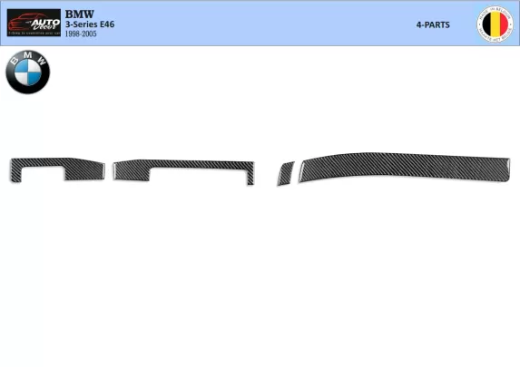 BMW Série 3 E46 04.98-12.04 Kit d'habillage de tableau de bord intérieur 3D Dash Trim Dekor 4-Parts - 1 BMW Série 3 E46 04.98-12.04 Kit d'habillage de tableau de bord intérieur 3D Dash Trim Dekor 4-Parts - 1