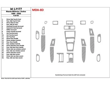 Mazda Milenia 1999-2000 sans tissu, kit de 23 pièces pour garniture de tableau de bord intérieur BD - 1