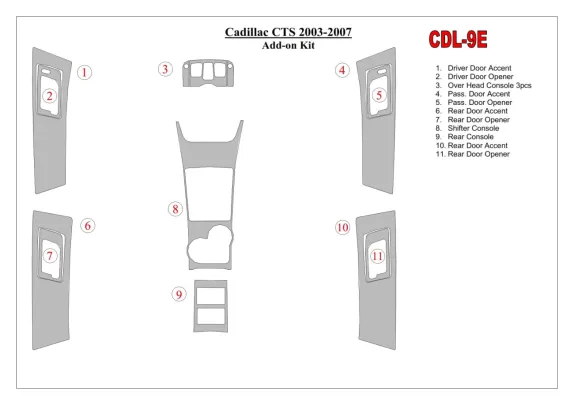 Cadillac CTS 2003-2007 kit additionnel Intérieur BD Dash Trim Kit - 1 Cadillac CTS 2003-2007 kit additionnel Intérieur BD Dash Trim Kit - 1