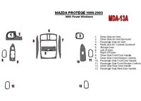Mazda Protege 1999-UP avec vitres électriques 13 pièces ensemble intérieur BD Dash Trim Kit - 1