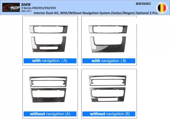 BMW 3 Series E90 2005–2011 3D Interior Dashboard Trim Kit Dash Trim Dekor 2-Parts - 1 - Interior Dash Trim Kit BMW 3 Series E90 2005–2011 3D Interior Dashboard Trim Kit Dash Trim Dekor 2-Parts - 1 - Interior Dash Trim Kit