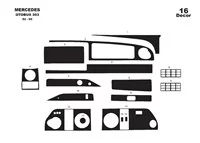 Mercedes 0 303 01.92-01.95 Kit de garnitures de tableau de bord intérieur 3D Dash Trim Dekor 14-Parts - 1