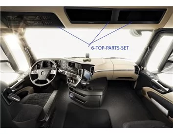 Mercedes Actros Antos 09.2011 Kit de garniture de tableau de bord intérieur 3D Dash Trim Dekor 6-Parts - 1