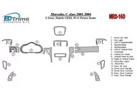 Mercedes-Benz C-klasse 2001-2004 2 deuren, OEM-naleving, zonder elektrisch verstelbare stoelen Interieur BD dashboardafwerkingss