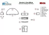 Mercedes Benz Classe C 2008-UP Kit complet de garnitures de tableau de bord intérieur BD - 1