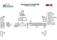 Mercedes Benz CLK 1998-2002 Ensemble complet, Toit pliant-Cabrio Intérieur Dash Trim Kit - 2