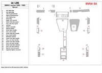 BMW 5 1989-1993 handgeschakelde versnellingsbak, 25-delige set interieur BD dashboard trimset - 1 BMW 5 1989-1993 handgeschakelde versnellingsbak, 25-delige set interieur BD dashboard trimset - 1