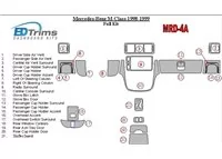 Mercedes Benz M-klasse 1998-1999 Basisset Interieur BD Dash Trim Kit - 1