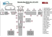 Mercedes Benz R107 450 SL/SLC 1973-1978 Kit complet de garnitures de tableau de bord intérieur BD - 2