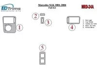 Mercedes Benz SLK 2001-2004 Ensemble complet de garnitures de tableau de bord intérieur BD - 1