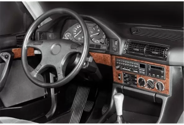 BMW Série 5 E34 01.88-09.95 Kit de garniture de tableau de bord intérieur 3D Dash Trim Dekor 22-Parts - 1
