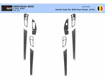 Mercedes C-Klasse W203 05.2005 Inleg dashboard Interieurset aansluitend en pasgemaakt op he 13 -Teile - 1