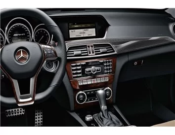 Mercedes Classe C W205 2015–présent Kit de garniture de tableau de bord intérieur 3D Dash Trim Dekor 18-Parts - 1