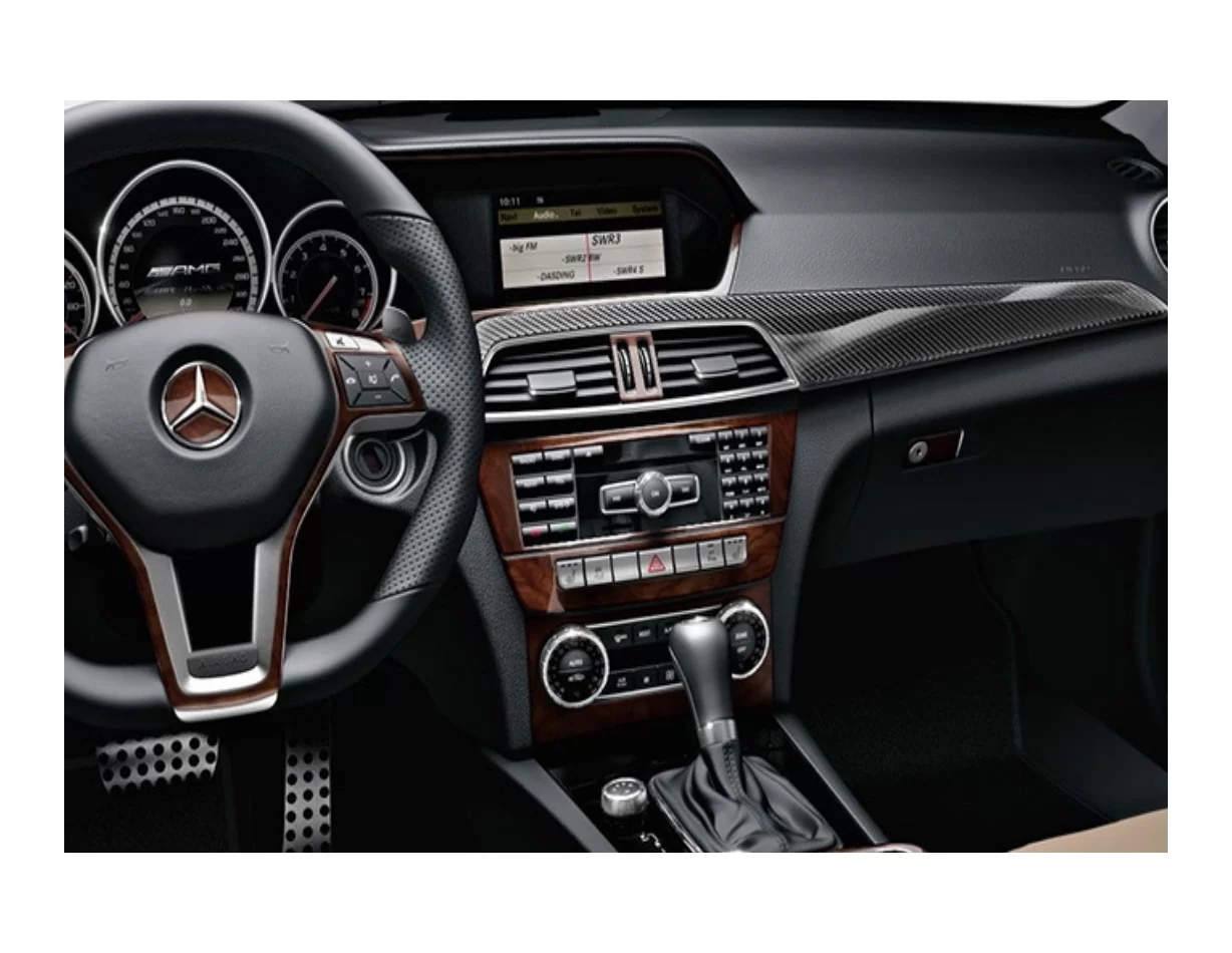 Mercedes C-klasse W205 2015-heden 3D Dashboard Interieurset aansluitend en pasgemaakt op he 18-Teile - 1