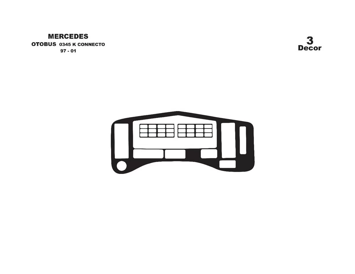 Mercedes Connecto 0345 K 01.97-01.01 3D Interior Dashboard Trim Kit Dash Trim Dekor 2-Parts - 1 - Interior Dash Trim Kit