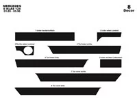 Mercedes Classe E W124 01.85-05.96 Kit de garnitures de tableau de bord intérieur 3D Dash Trim Dekor 8-Parts - 1