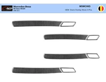 Mercedes ML-Klasse W164 2006-2011 Inleg dashboard Interieurset aansluitend en pasgemaakt op he 8 -Teile - 1