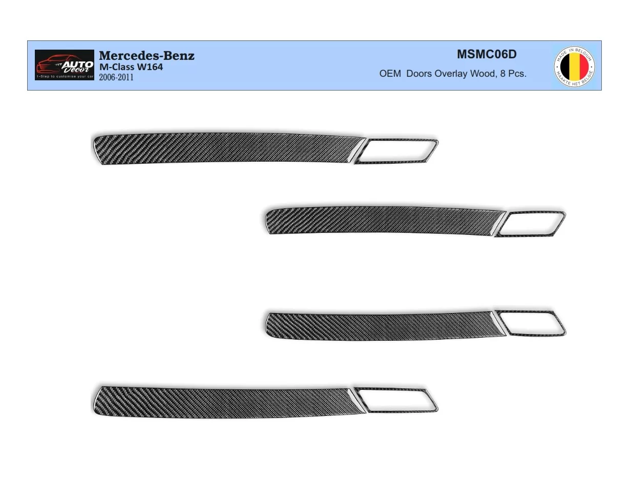 Mercedes ML-Class W164 2006-2011 3D Interior Dashboard Trim Kit Dash Trim Dekor 8-Parts - 1 - Interior Dash Trim Kit