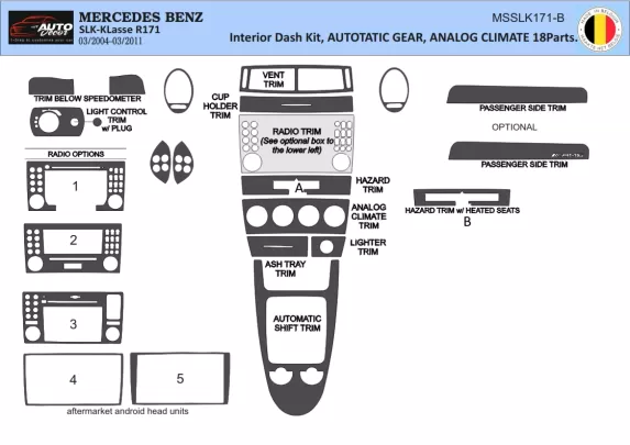 Mercedes SLK (R171) 2004-2010 3D Interior Dashboard Trim Kit Dash Trim Dekor 18-Parts - 1 - Interior Dash Trim Kit Mercedes SLK (R171) 2004-2010 3D Interior Dashboard Trim Kit Dash Trim Dekor 18-Parts - 1 - Interior Dash Trim Kit