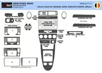 Mercedes SLK (R171) 2004-2010 Kit de garniture de tableau de bord intérieur 3D Dash Trim Dekor 18-Parts - 1