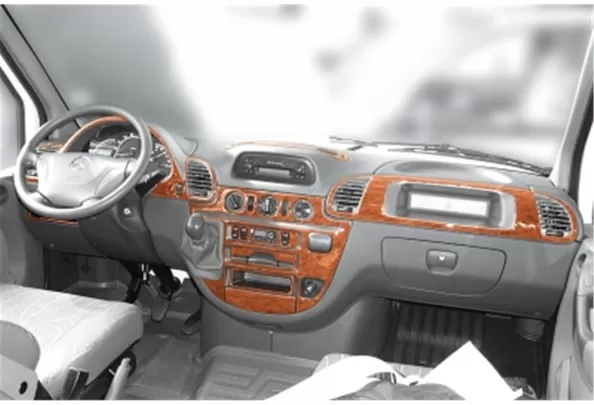 Mercedes Sprinter W903 02.00-04.06 Kit de garniture de tableau de bord intérieur 3D Dash Trim Dekor 24-Parts - 1