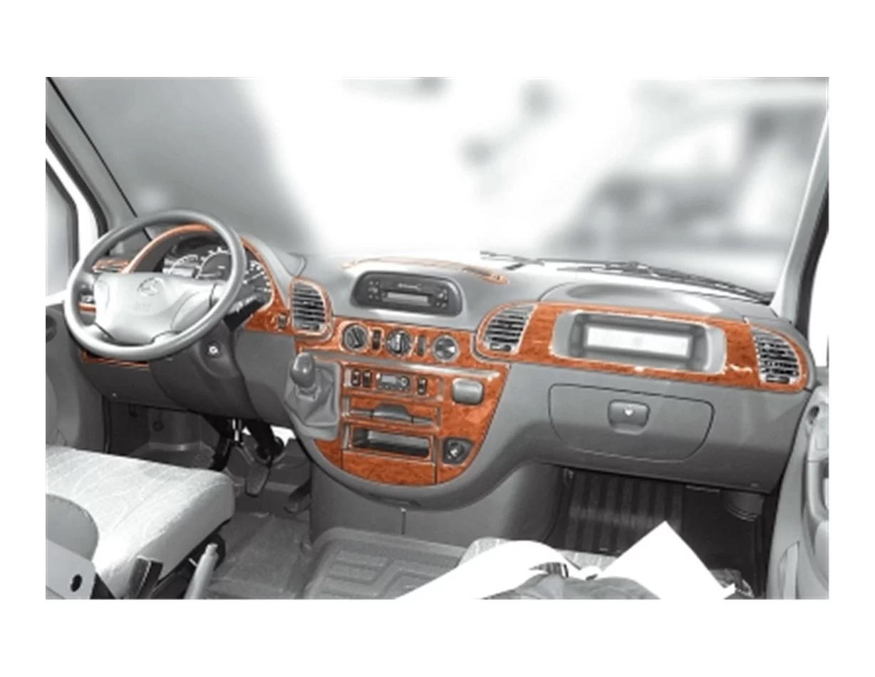 Mercedes Sprinter W903 02.00-04.06 Kit de garniture de tableau de bord intérieur 3D Dash Trim Dekor 24-Parts - 1
