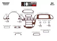 Mercedes Sprinter W903 02.00-04.06 Kit de garniture de tableau de bord intérieur 3D Dash Trim Dekor 24-Parts - 2