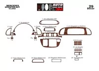 Mercedes Sprinter W903 Aut. 02.00-04.06 Kit de garniture de tableau de bord intérieur 3D Dash Trim Dekor 27-Parts - 2 Mercedes Sprinter W903 Aut. 02.00-04.06 Kit de garniture de tableau de bord intérieur 3D Dash Trim Dekor 27-Parts - 2