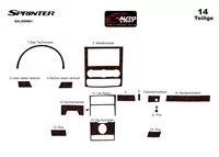 Mercedes Sprinter W906 04.2006 Kit de décoration intérieure 3D pour tableau de bord Dash Trim Dekor 14-Parts - 2 Mercedes Sprinter W906 04.2006 Kit de décoration intérieure 3D pour tableau de bord Dash Trim Dekor 14-Parts - 2