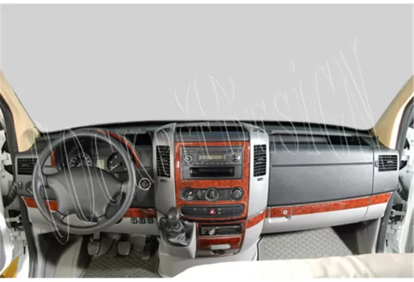 Mercedes Sprinter W906 04.2006 Kit de décoration intérieure 3D pour tableau de bord Dash Trim Dekor 18 pièces - 1